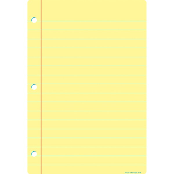 Ashley Productions Smart Poly Chart, 13in x 19in, Light Yellow Notebook Paper 91029 - main